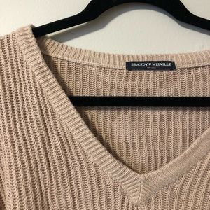 Brandy Melville cropped blush pink sweater